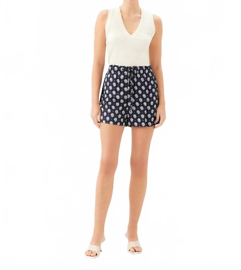 NEW FIFTEEN TWENTY women's melissa satin shorts in navy print